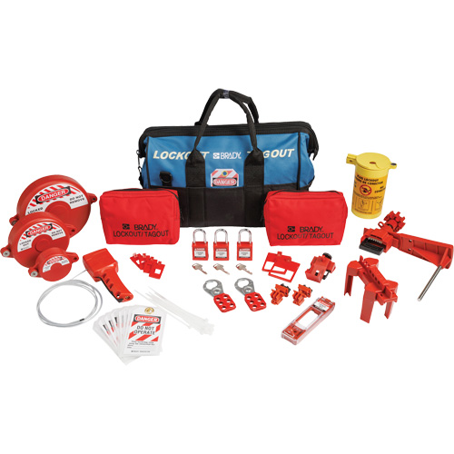 Lockout Tagout Kit with Nylon Safety Lockout Padlocks in Duffel Bag, Electrical/Valve Kit, 31 Components Haskins Industrial Inc.