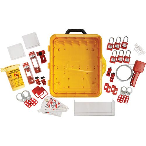 Electrical Lockout Station with Keyed Different Nylon Safety Lockout Padlocks, Plastic Padlocks, 60 Padlock Capacity, Padlocks Included Haskins Industrial Inc.