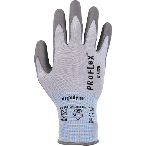 ProFlex 7025 Cut-Resistant Gloves, Size Small, 18 Gauge, Polyurethane Coated, Nylon/HPPE/Spandex Shell, ASTM ANSI Level A2/EN 388 Level B Haskins Industrial Inc.