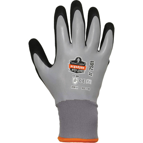 Gants de travail Hydrofuges et enduits pour l'hiver ProFlex 7501, Petit, R&ecirc;vetement Nitrile/Latex, Calibre 10/15, Enveloppe en Polyester Haskins Industrial Inc.