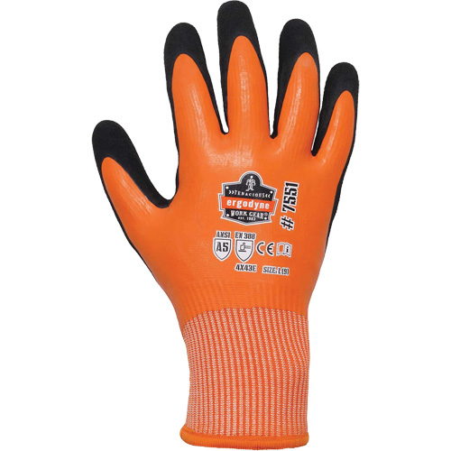 ProFlex 7551 Coated Cut-Resistant Winter Work Gloves, Size Small, 10/13 Gauge, Nitrile/Rubber Latex Coated, HPPE Shell, ASTM ANSI Level A5/EN 388 Level E Haskins Industrial Inc.
