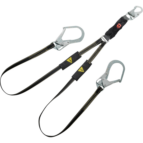 V-Series Welding Energy Absorbing Lanyard, 6', Rebar Hook Center, Snap Hook Leg Ends, Kevlar&reg;/Metal/Nylon Haskins Industrial Inc.