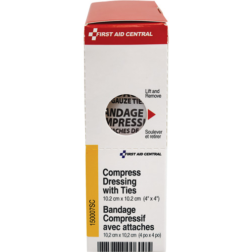 SmartCompliance&reg; Refill Compress Pressure Bandage with Ties, 4" L x 4" W Haskins Industrial Inc.