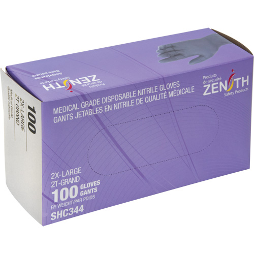 Gants jetables de calibre m&eacute;dical, 2T-Grand, Nitrile, 6 mils, Sans poudre, Noir, Classe 2 Haskins Industrial Inc.