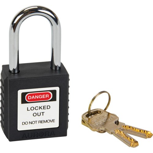 Verrouillage pour les consignations, Cadenas de s&eacute;curit&eacute;, Cl&eacute;s diff&eacute;rentes, Thermoplastique, Largeur de 1-1/2" Haskins Industrial Inc.