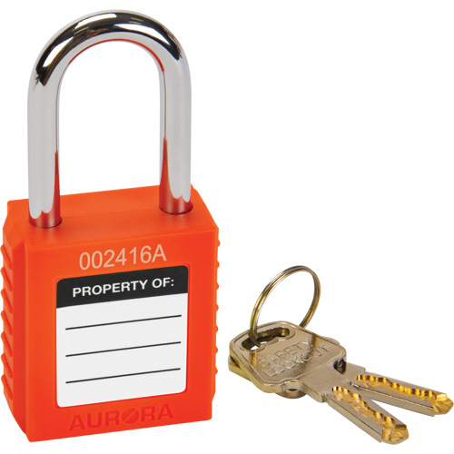 Verrouillage pour les consignations, Cadenas de s&eacute;curit&eacute;, Cl&eacute;s diff&eacute;rentes, Thermoplastique, Largeur de 1-1/2" Haskins Industrial Inc.