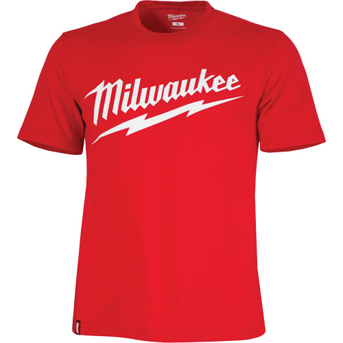 Heavy-Duty Short-Sleeved T-Shirt with Milwaukee&reg; Logo, Men's, Small, Red Haskins Industrial Inc.