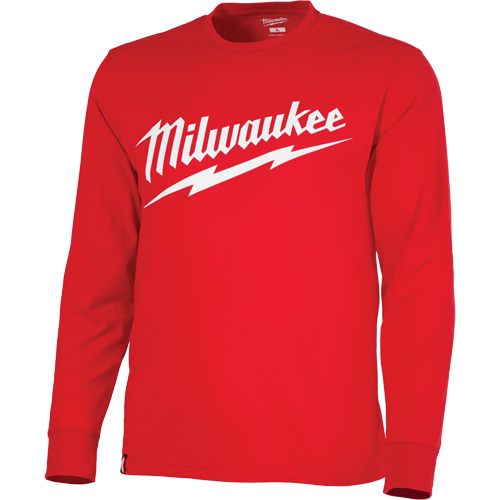 Heavy-Duty Long-Sleeved T-Shirt with Milwaukee&reg; Logo, Men's, Small, Red Haskins Industrial Inc.