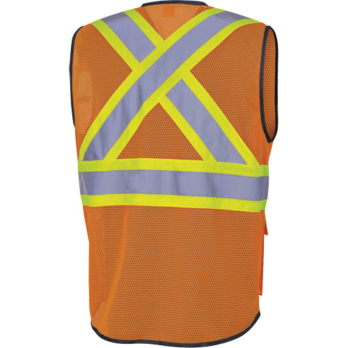 6960 Front Mesh Safety Vest, High Visibility Orange, Medium, Polyester Haskins Industrial Inc.