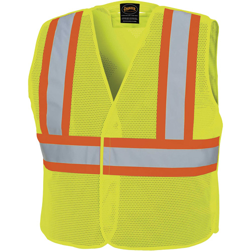 598P Tear-Away Mesh Safety Vest, High Visibility Lime-Yellow, Medium/Small, Polyester Haskins Industrial Inc.