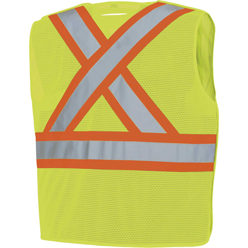 598P Tear-Away Mesh Safety Vest, High Visibility Lime-Yellow, Medium/Small, Polyester Haskins Industrial Inc.