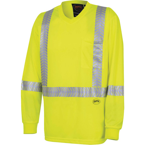 6905A Chandail de s&eacute;curit&eacute; &agrave; manches longues ultra respirant et ultra frais, T-petit, Jaune lime haute visibilit&eacute; Haskins Industrial Inc.