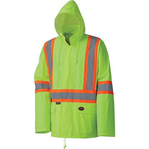 5599 Lightweight Waterproof Rain Suit, Polyester/PVC, X-Small, High Visibility Lime-Yellow Haskins Industrial Inc.