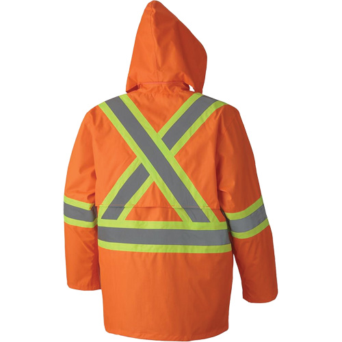 5608 210D Waterproof Rain Suit, Polyester/PVC, Small, High Visibility Orange Haskins Industrial Inc.