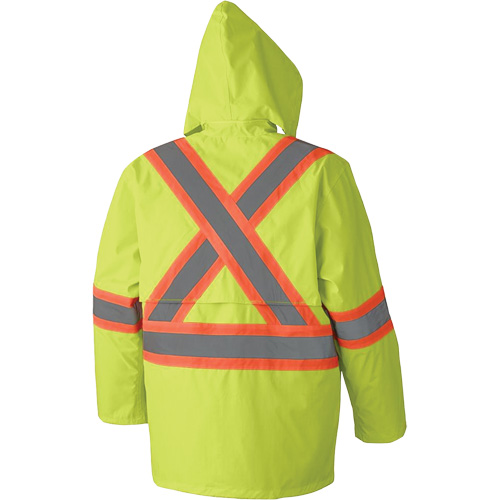 5609 Combinaison de pluie imperm&eacute;able 210D, Polyester/PVC, T-petit, Jaune lime haute visibilit&eacute; Haskins Industrial Inc.