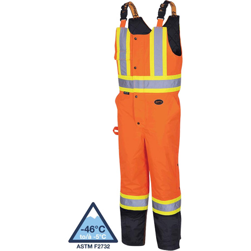 5040BB Salopettes matelass&eacute;es imperm&eacute;ables, Polyester, T-petit, Noir/Orange haute visibilit&eacute; Haskins Industrial Inc.