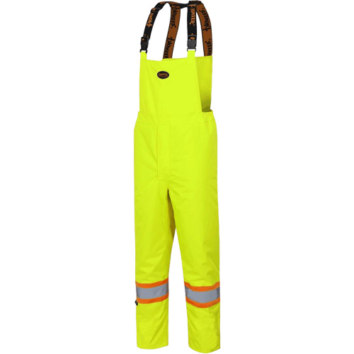 5054 The Rock 300D Insulated Bib Pants, Polyester, Small, High Visibility Lime-Yellow Haskins Industrial Inc.
