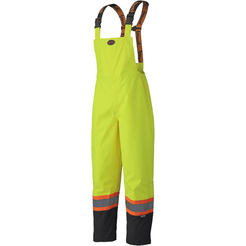 5405 300D Trilobal Ripstop Waterproof Bib Pants, Polyester, X-Small, High Visibility Lime-Yellow Haskins Industrial Inc.