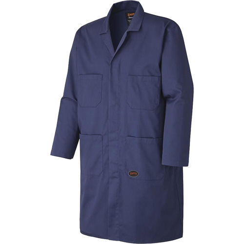 512 Shop Coat, Poly-Cotton, Small, Navy Blue Haskins Industrial Inc.