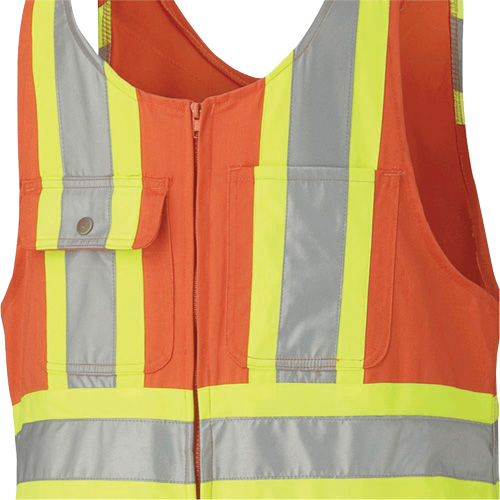 6617Z Safety Overalls with Leg Zippers, Poly-Cotton, 36, High Visibility Orange Haskins Industrial Inc.