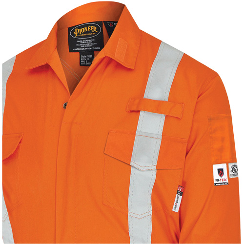 7702BB FR-Tech&reg; 2-Tone Safety Coverall, Size 36, Navy Blue/Orange, 10 cal/cm² Haskins Industrial Inc.