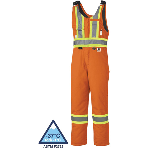 5534A Flame-Resistant Quilted Safety Overalls, Small, Orange Haskins Industrial Inc.