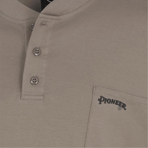 331 FR Interlock Henley Shirt, Small, Beige Haskins Industrial Inc.