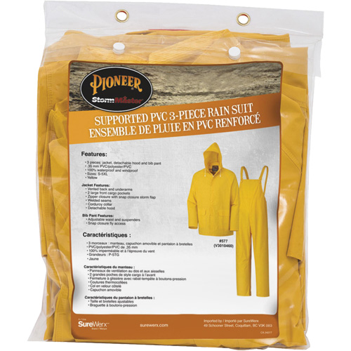 577 V&ecirc;tements imperm&eacute;ables 3 morceaux, Polyester/PVC, 6T-Grand, Jaune Haskins Industrial Inc.