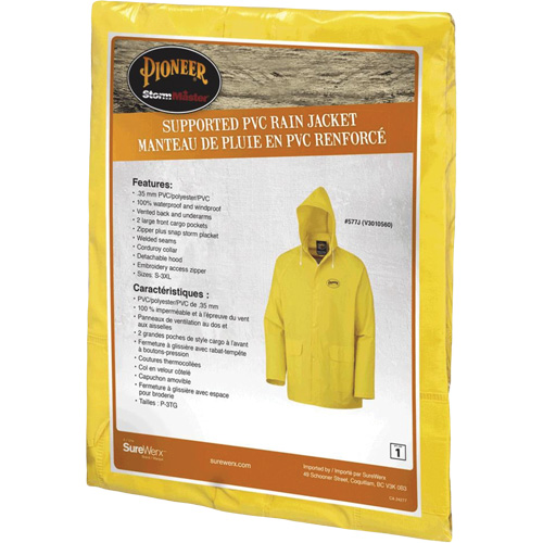 577J Veste imperm&eacute;able, Polyester/PVC, Petit, Jaune Haskins Industrial Inc.