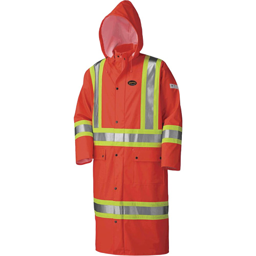 5896 Manteau long imperm&eacute;able et ignifuge, Petit, Orange haute visibilit&eacute; Haskins Industrial Inc.
