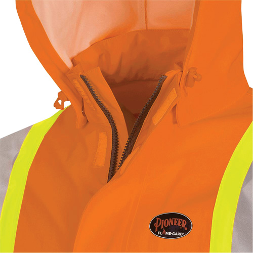 5880 Manteau de pluie ignifuge et protection contre les &eacute;clats d'arc &eacute;lectrique, T-petit, Orange haute visibilit&eacute;, 10 cal/cm² Haskins Industrial Inc.