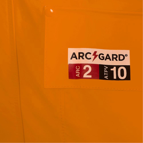 5880 Manteau de pluie ignifuge et protection contre les &eacute;clats d'arc &eacute;lectrique, T-petit, Orange haute visibilit&eacute;, 10 cal/cm² Haskins Industrial Inc.
