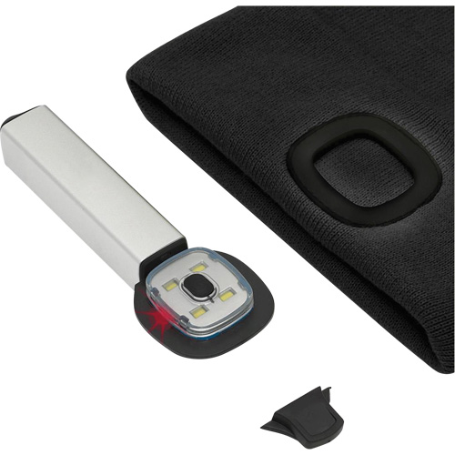 5678 Tuque en tricot avec lampe frontale &agrave; DEL, Doublure en Molleton, Taille unique, Noir Haskins Industrial Inc.