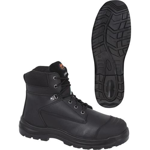 1025 Bottes de travail 6" noires, Cuir, Embout Acier, Taille 10 Haskins Industrial Inc.