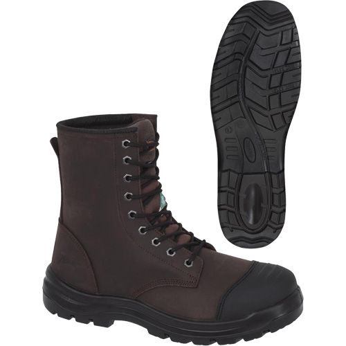 1028 Bottes de travail 8" marron, Cuir, Embout Acier, Taille 10 Haskins Industrial Inc.