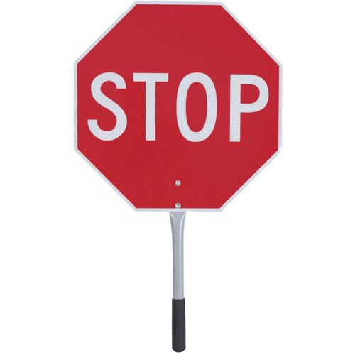 456 Traffic Stop/Slow Paddle, 18" x 18", Corrugated Plastic, English Haskins Industrial Inc.