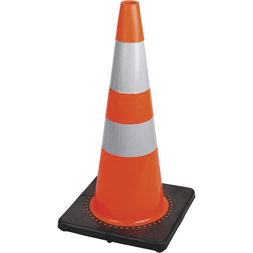 183 Premium Flexible Safety Cone, 28", Orange, 4" & 6" Reflective Collar(s) Haskins Industrial Inc.
