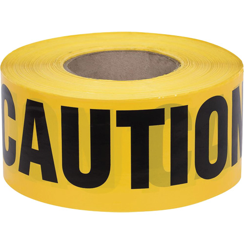387 Caution Tape, English, 3" W x 1000' L, 1.5 mils, Black on Yellow Haskins Industrial Inc.