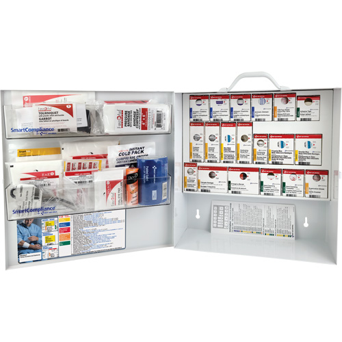 Armoire pour premiers soins SmartCompliance, R&eacute;pond &agrave; la norme CSA Z1220-17 type 3 environnements &agrave; haut risque, Petit (2-25 travailleurs) Haskins Industrial Inc.