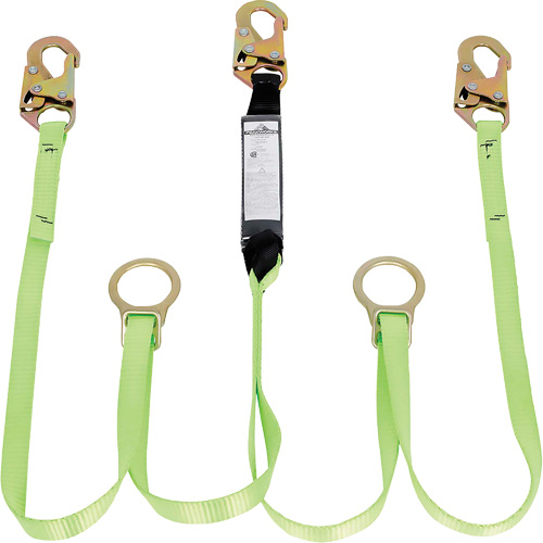 SA-54055-6 Shock Absorbing Lanyard, 6', Snap Hook Center, Snap Hook Leg Ends, Polyester Haskins Industrial Inc.