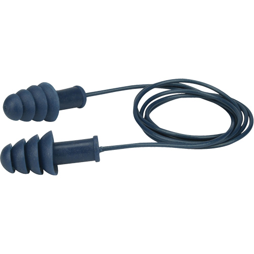 Metal-Detectable Reusable TPR Earplugs, Corded, Bulk - Box, 27 dB NRR, One-Size Haskins Industrial Inc.