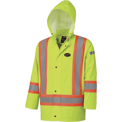 5894 Veste imperm&eacute;able r&eacute;sistant &agrave; la flamme, 2T-Grand, Jaune lime haute visibilit&eacute; Haskins Industrial Inc.