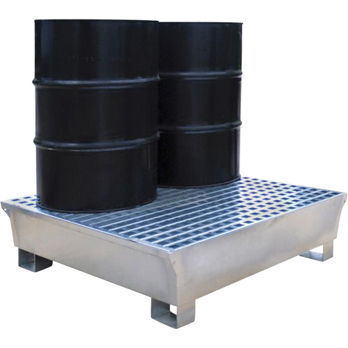 Ultra-Spill Pallet en acier, 2 barils, Capacit&eacute; de d&eacute;versement 68 gal. US, 47,2" x 31,4" x 17,4" Haskins Industrial Inc.