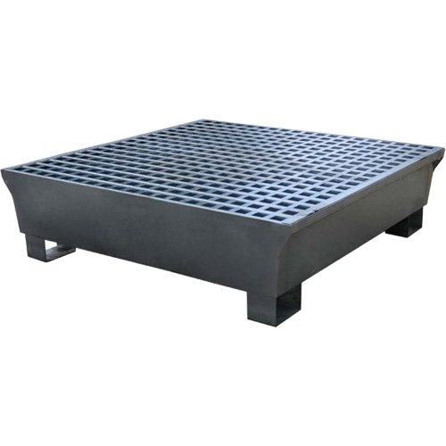 Ultra-Spill Pallet en acier, 4 barils, Capacit&eacute; de d&eacute;versement 68 gal. US, 49,1" x 47,1" x 10,9" Haskins Industrial Inc.