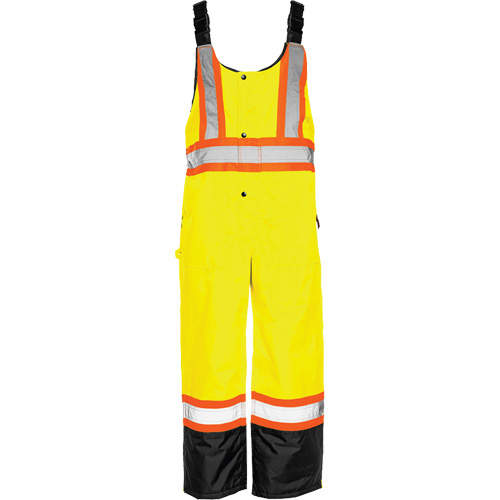 TO1 Winter Traffic Overalls, Polyester, Small, Black/High Visibility Lime-Yellow Haskins Industrial Inc.