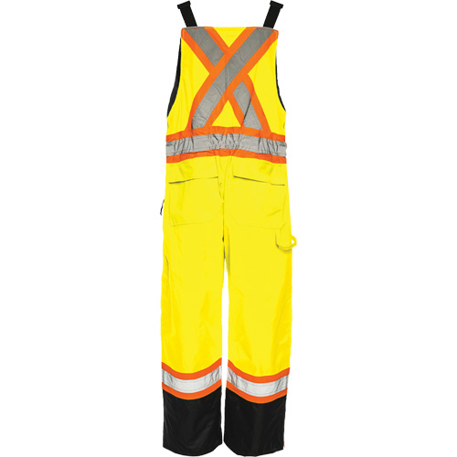 TO1 Winter Traffic Overalls, Polyester, Small, Black/High Visibility Lime-Yellow Haskins Industrial Inc.