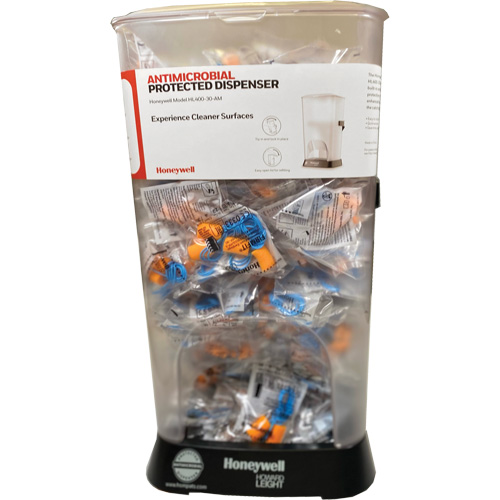 Distributeur de bouchons doreille filaires HL400 AM avec boîte de bouchons doreille FF-30 Haskins Industrial Inc.