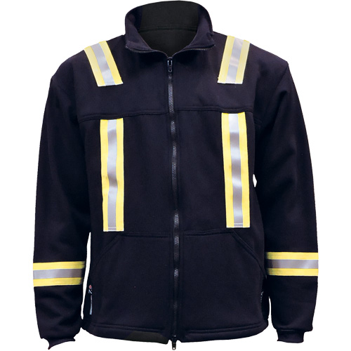 Veste FR ray&eacute;e en molleton &agrave; fermeture &agrave; glissi&egrave;re compl&egrave;te, Moyen, Bleu marin Haskins Industrial Inc.