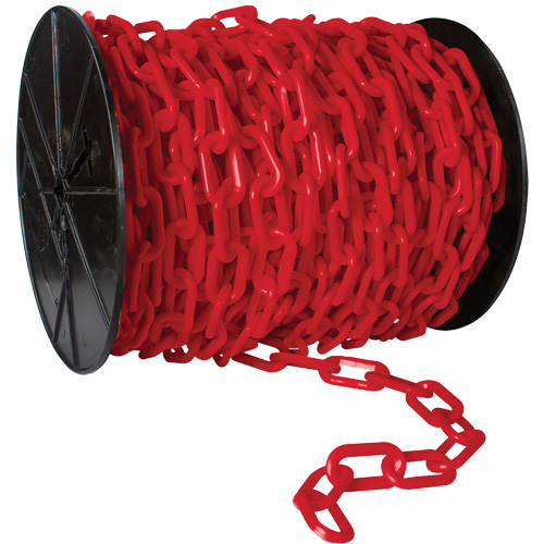 Chaîne de s&eacute;curit&eacute; en plastique robuste, Noir, Maillon de 2", 100' de long Haskins Industrial Inc.