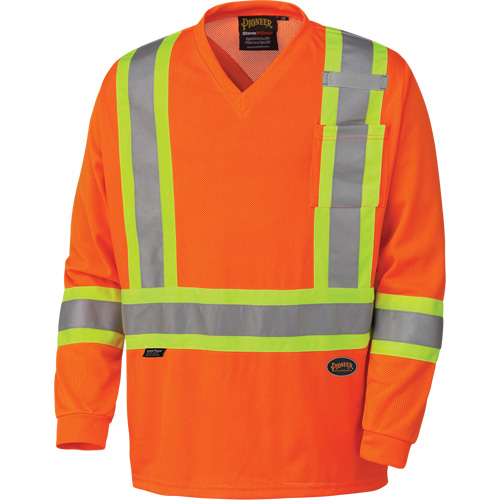 6984 Traffic Micro Mesh Long-Sleeved Safety Shirt, Small, High Visibility Orange Haskins Industrial Inc.